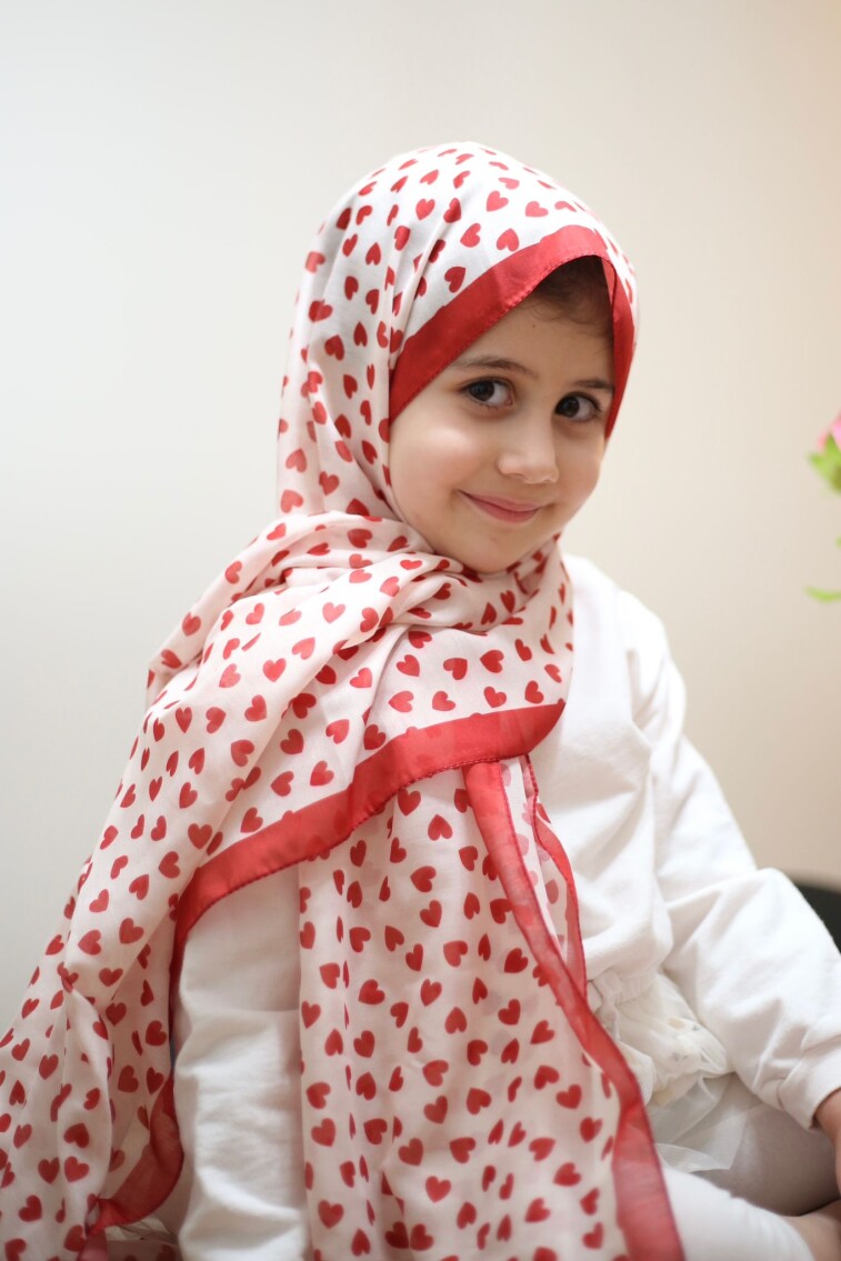 KİDS KIRMIZI KALP DESEN ŞAL - 5