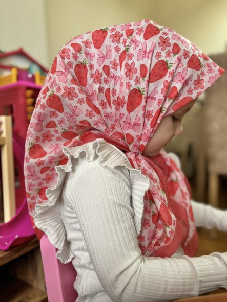 KİDS KURDELE ÇİLEK DESEN EŞARP - 2