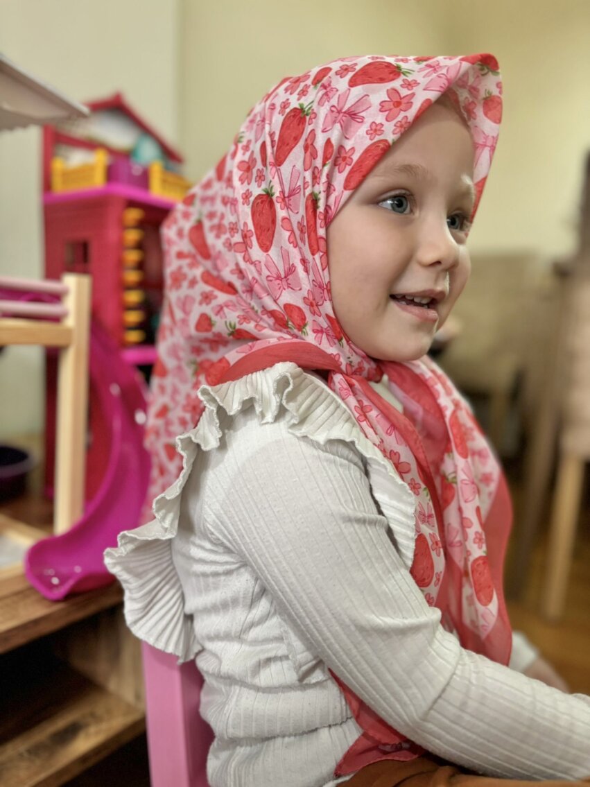 KİDS KURDELE ÇİLEK DESEN EŞARP - 6