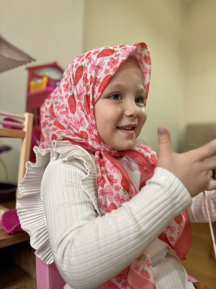 KİDS KURDELE ÇİLEK DESEN EŞARP - 1