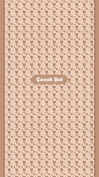 KİDS LATTE KALP DESEN ŞAL - 2