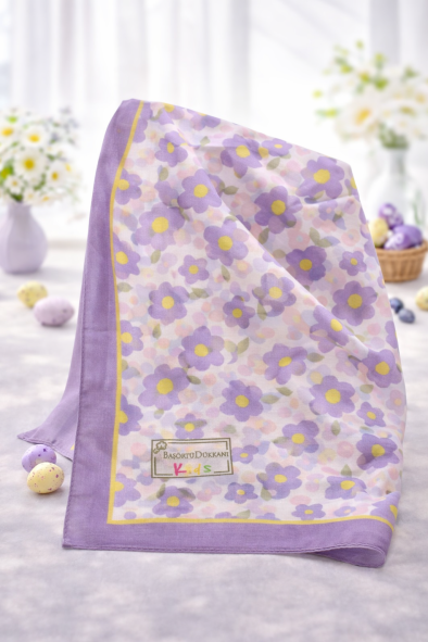 KİDS LAVENDER DAISY DESEN EŞARP - 