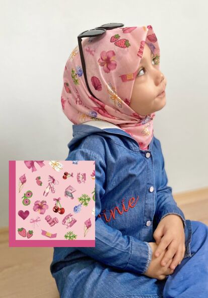KİDS MAKARON DESEN EŞARP 