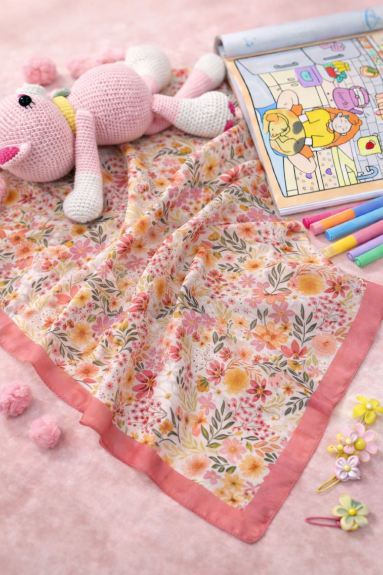 KİDS PEMBE MASAL DESEN EŞARP - 1