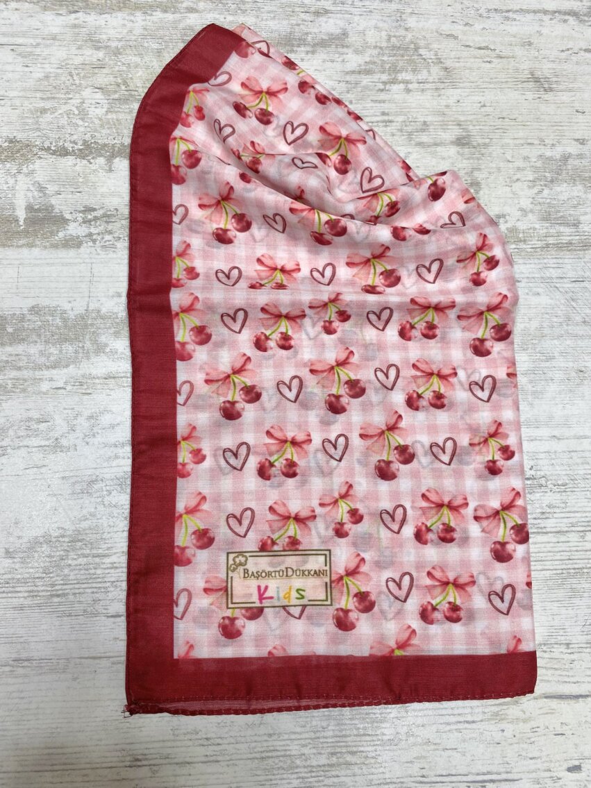 KIDS POTIKARE KIRAZ DESEN EŞARP - 2