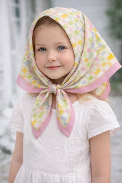 KİDS PÖTİKARE PAPATYA DESEN EŞARP - 2