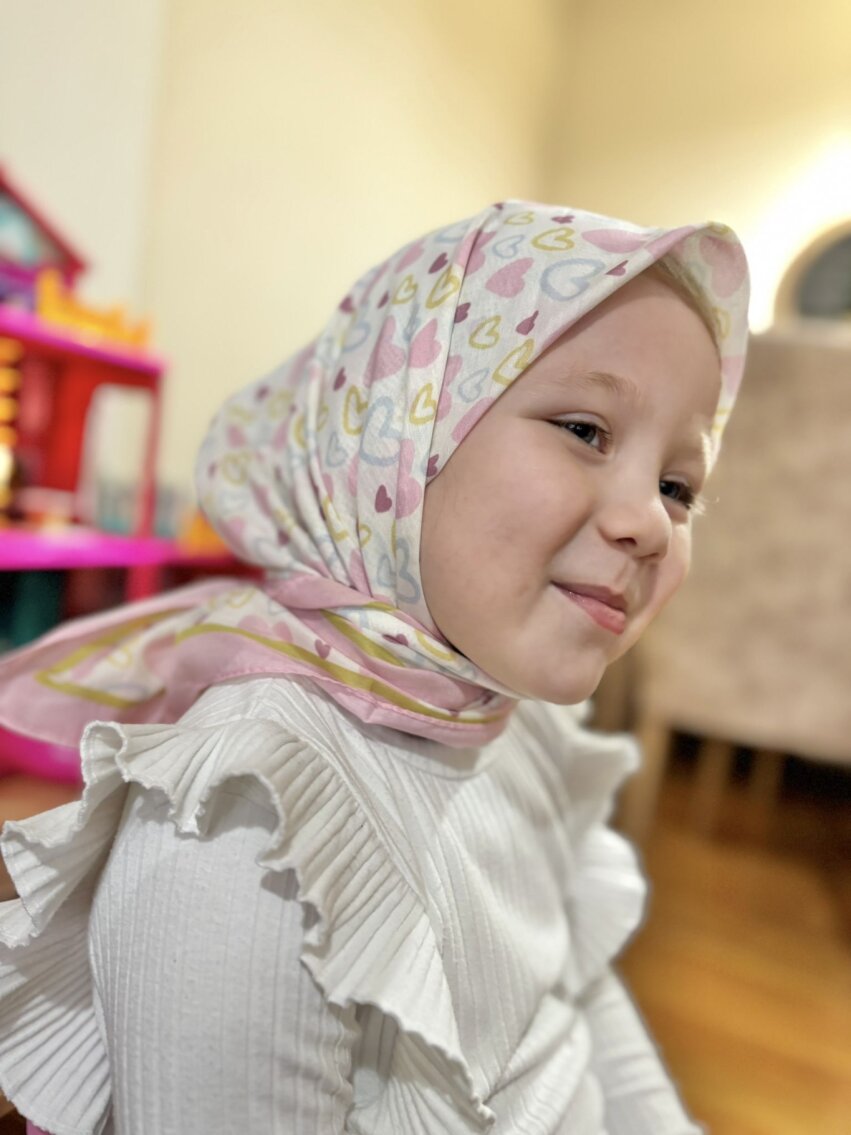 KİDS PUDRA KALPLER DESEN EŞARP - 3