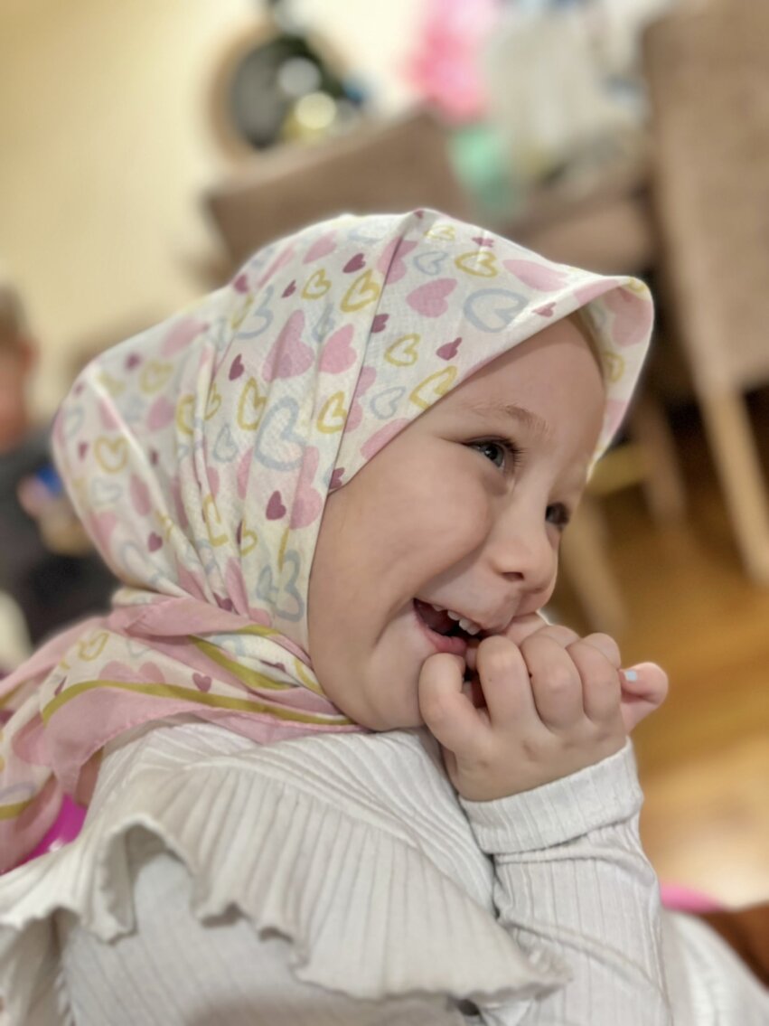 KİDS PUDRA KALPLER DESEN EŞARP - 1