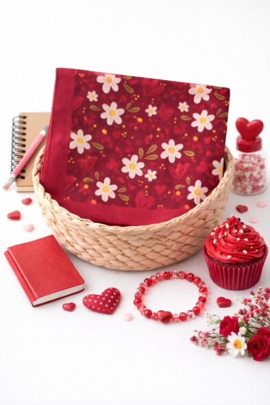 KİDS RÜYA ÇİÇEĞİ DESEN BORDO EŞARP - 