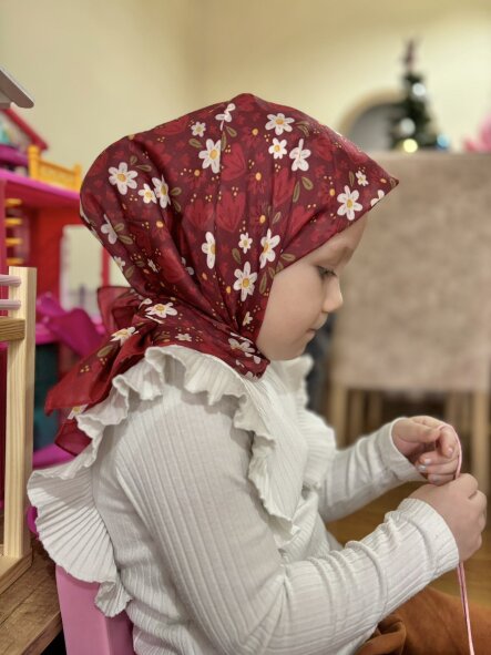 KİDS RÜYA ÇİÇEĞİ DESEN BORDO EŞARP - 