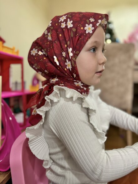 KİDS RÜYA ÇİÇEĞİ DESEN BORDO EŞARP - 5