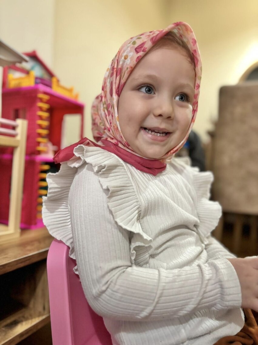 KİDS RÜYA ÇİÇEĞİ DESEN KOYU PEMBE EŞARP - 3