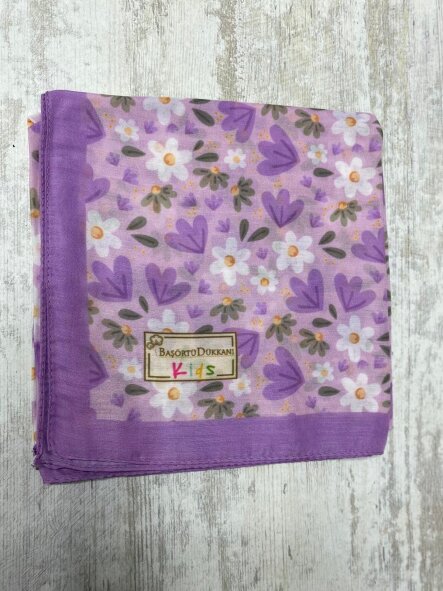 KİDS RÜYA ÇİÇEĞİ DESEN LİLA EŞARP - 2