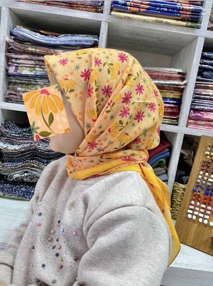 KİDS SARI PAPATYA DESEN EŞARP - 2