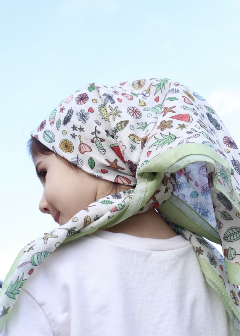 KİDS TROPIKAL DESEN EŞARP - 1