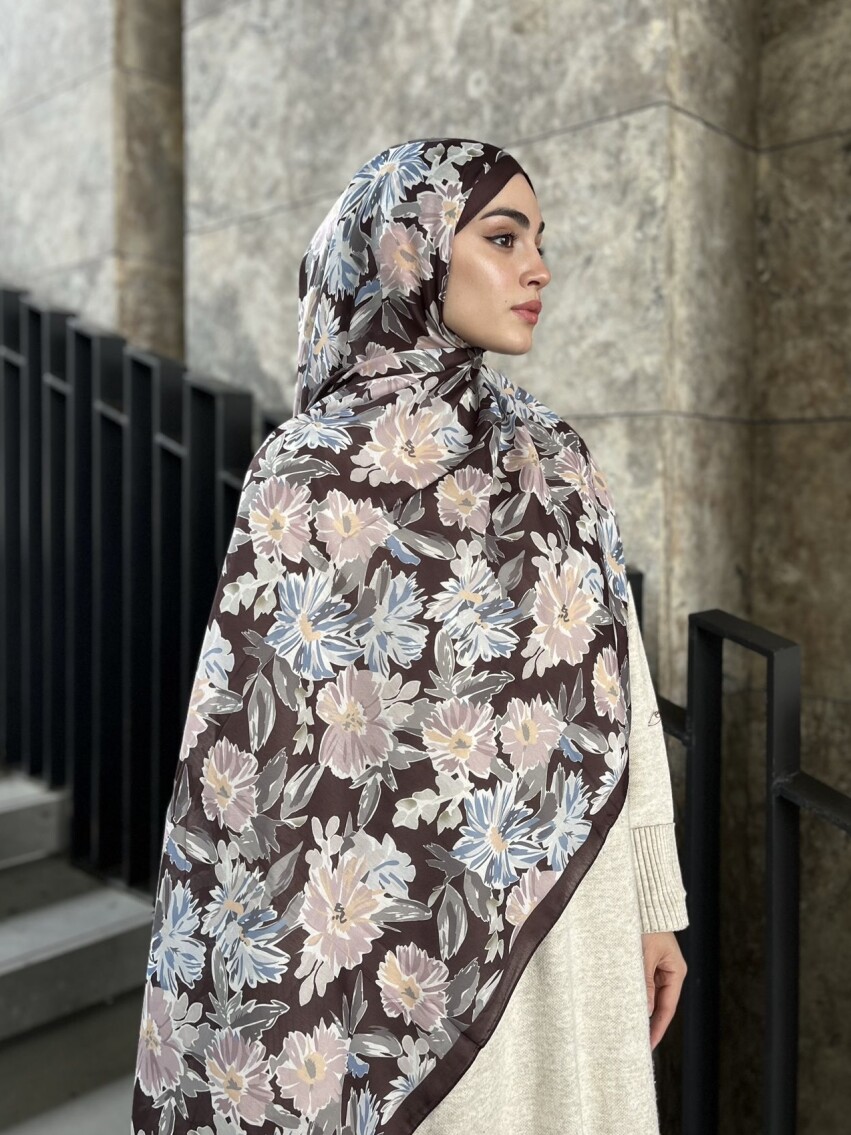 MATİLDA DESEN ŞAL - ACI KAHVE - 1