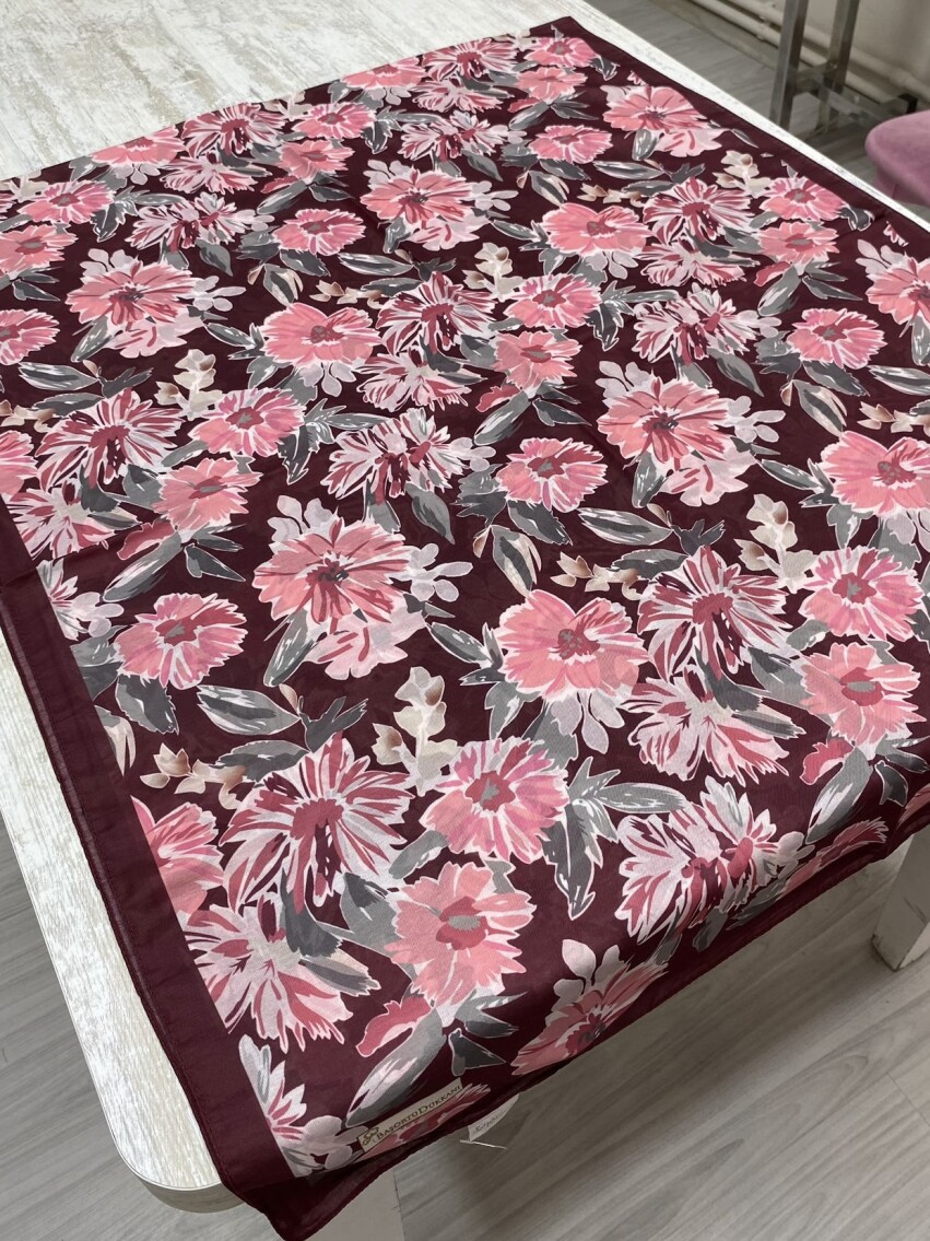 MATİLDA DESEN ŞAL - BORDO - 3