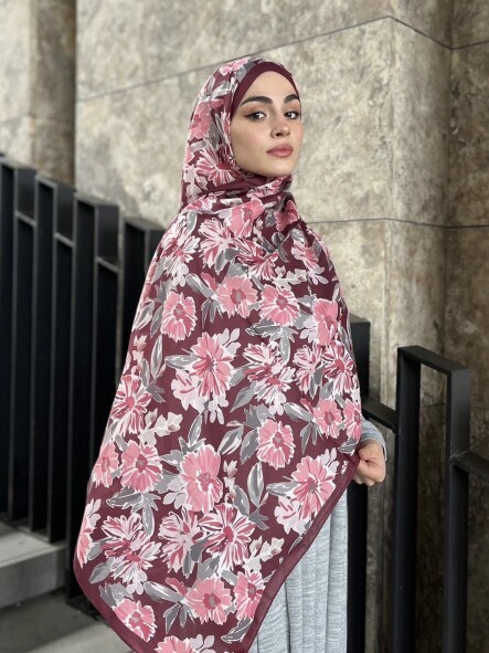 MATİLDA DESEN ŞAL - BORDO - 