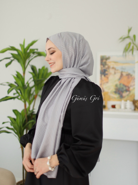 MEVCE JAKAR ŞAL - GÜMÜŞ GRİ - 