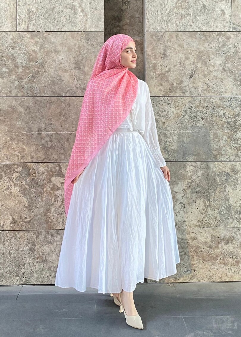 MİNİMAL DESEN ŞAL - ŞEKER PEMBE - 2