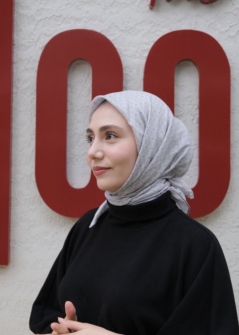 MONOGRAM EŞARP - GRİ - 3