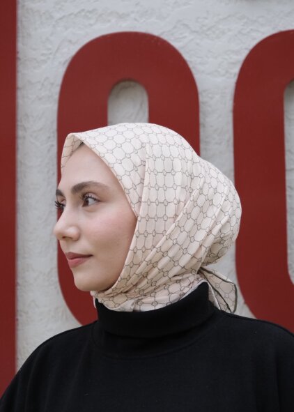 MONOGRAM EŞARP - KREM-YEŞİL - 2