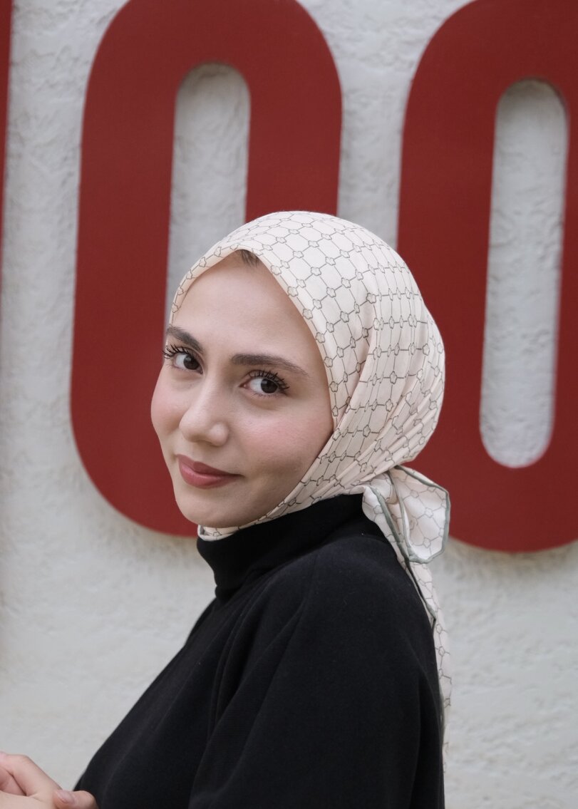 MONOGRAM EŞARP - KREM-YEŞİL - 3