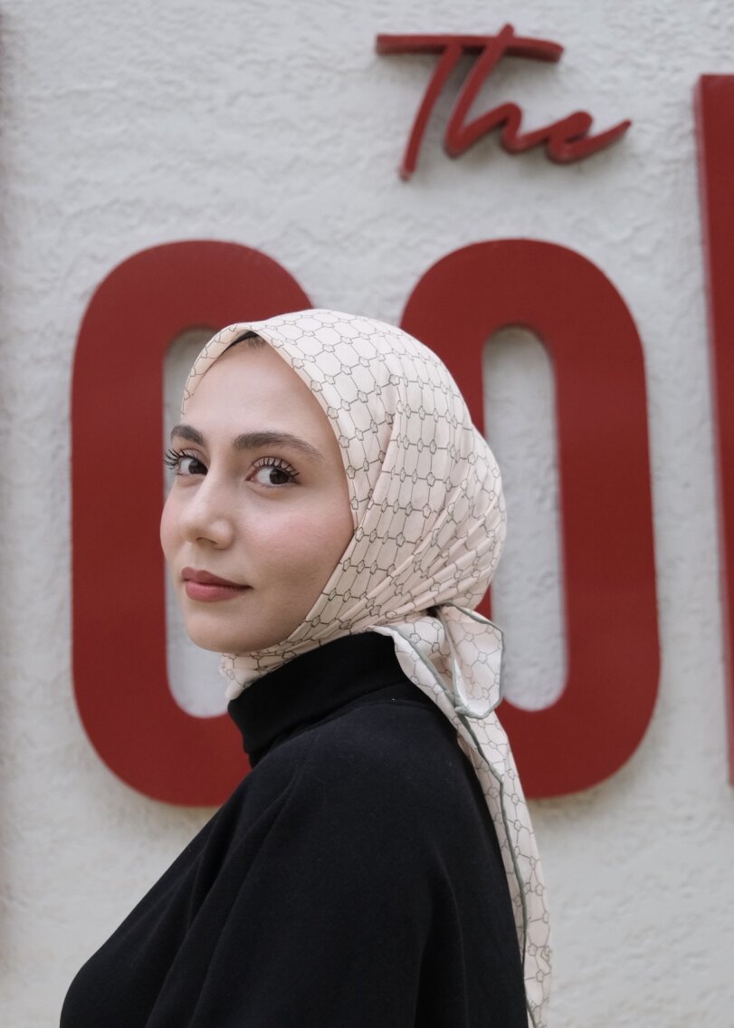 MONOGRAM EŞARP - KREM-YEŞİL - 4