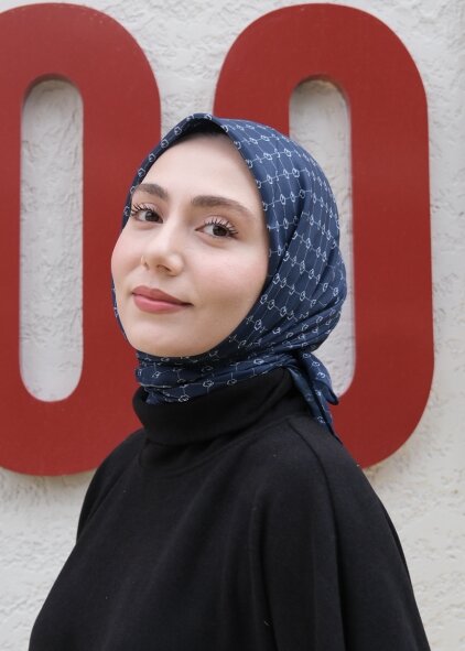 MONOGRAM EŞARP - LACİVERT - 2