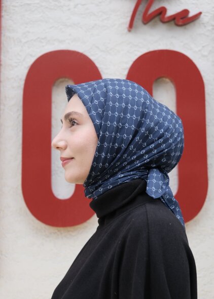 MONOGRAM EŞARP - LACİVERT - 