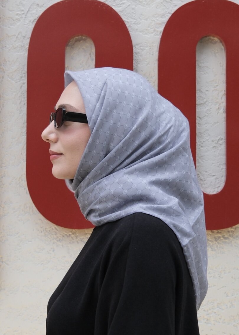 MONOGRAM EŞARP - MAVİ GRİ - 1