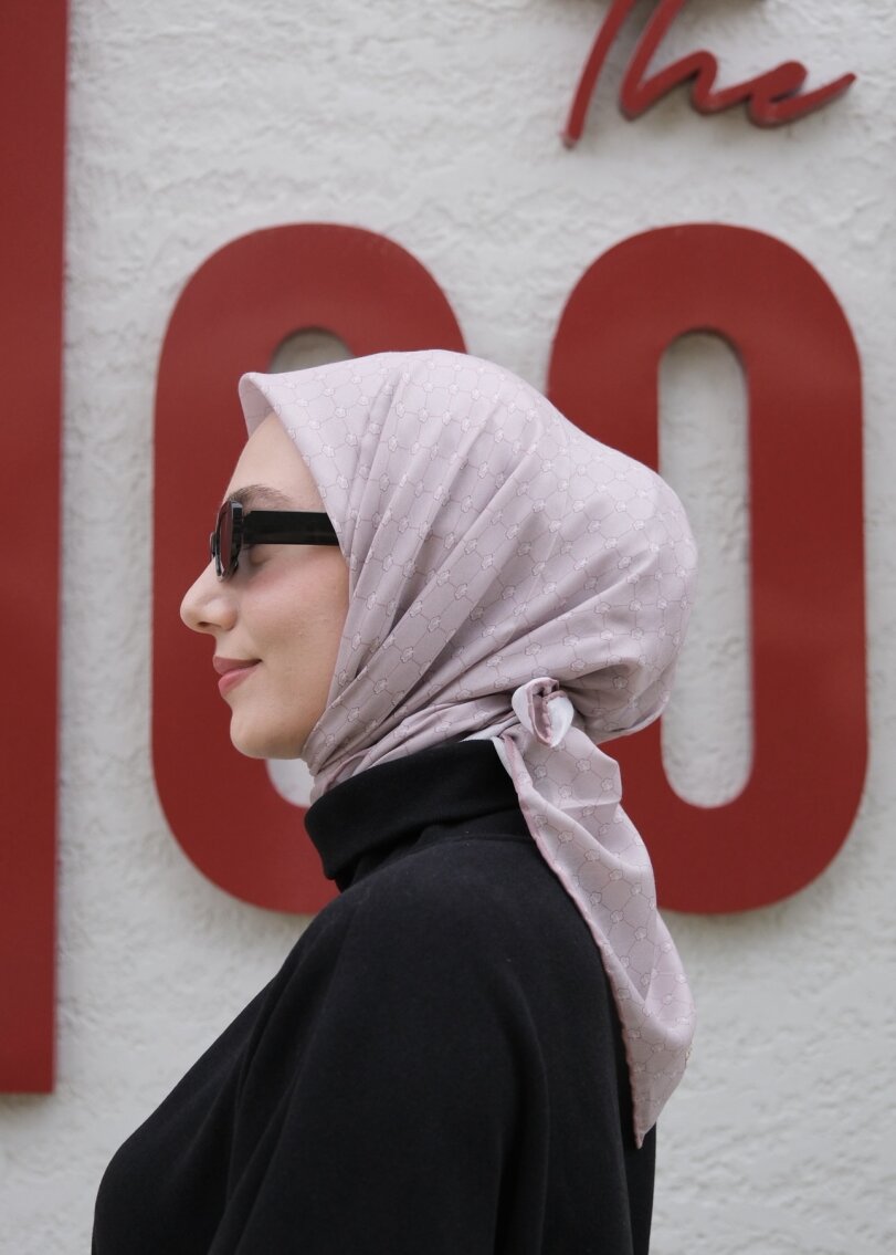 MONOGRAM EŞARP - PEMBE VİZON - 1