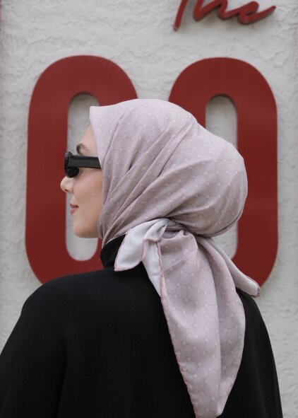 MONOGRAM EŞARP - PEMBE VİZON - 2