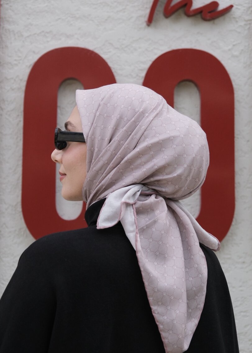 MONOGRAM EŞARP - PEMBE VİZON - 2