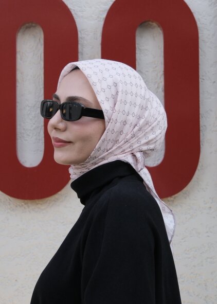 MONOGRAM EŞARP - PUDRA - 