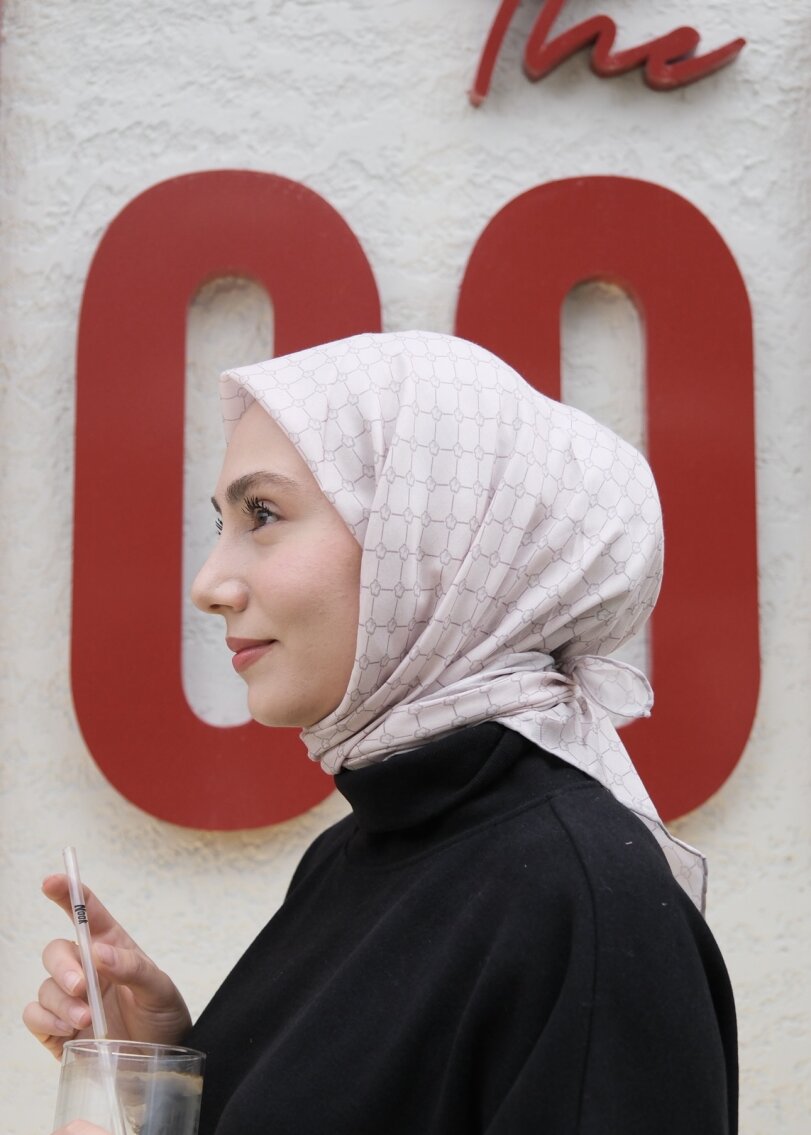 MONOGRAM EŞARP - SİSLİ GRİ - 1