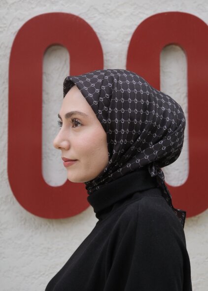 MONOGRAM EŞARP - SİYAH - 