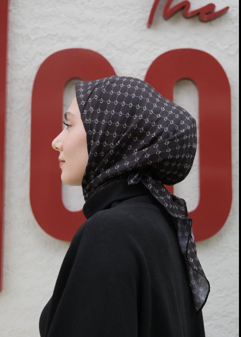 MONOGRAM EŞARP - SİYAH - 3