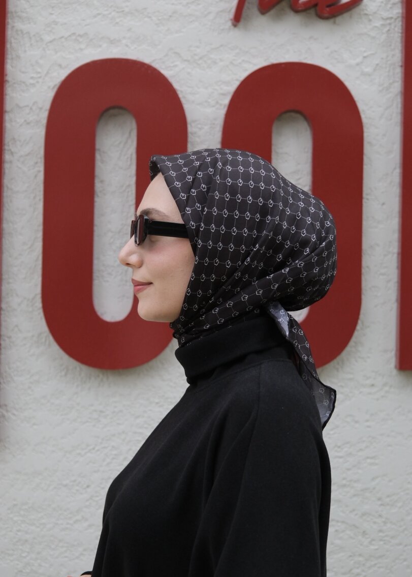 MONOGRAM EŞARP - SİYAH - 4