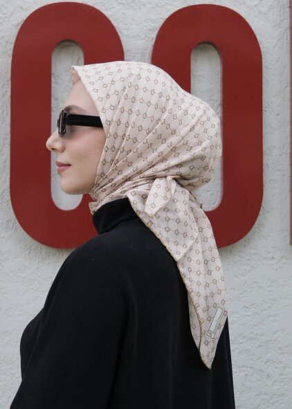 MONOGRAM EŞARP - YAĞ YEŞİLİ-BEJ - 4