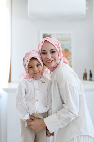 PEMBE ÇİÇEK DESEN ANNE-KIZ TAKIMI - 2