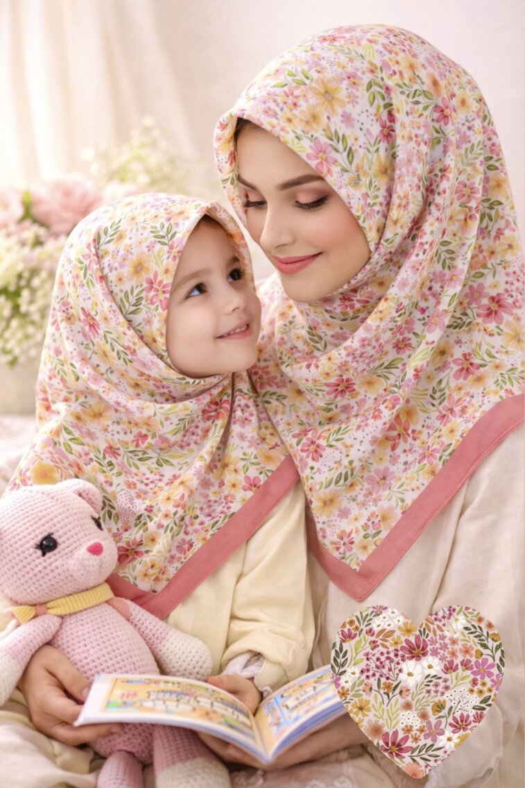 PEMBE MASAL DESEN ANNE-KIZ ESARP TAKIMI - 1