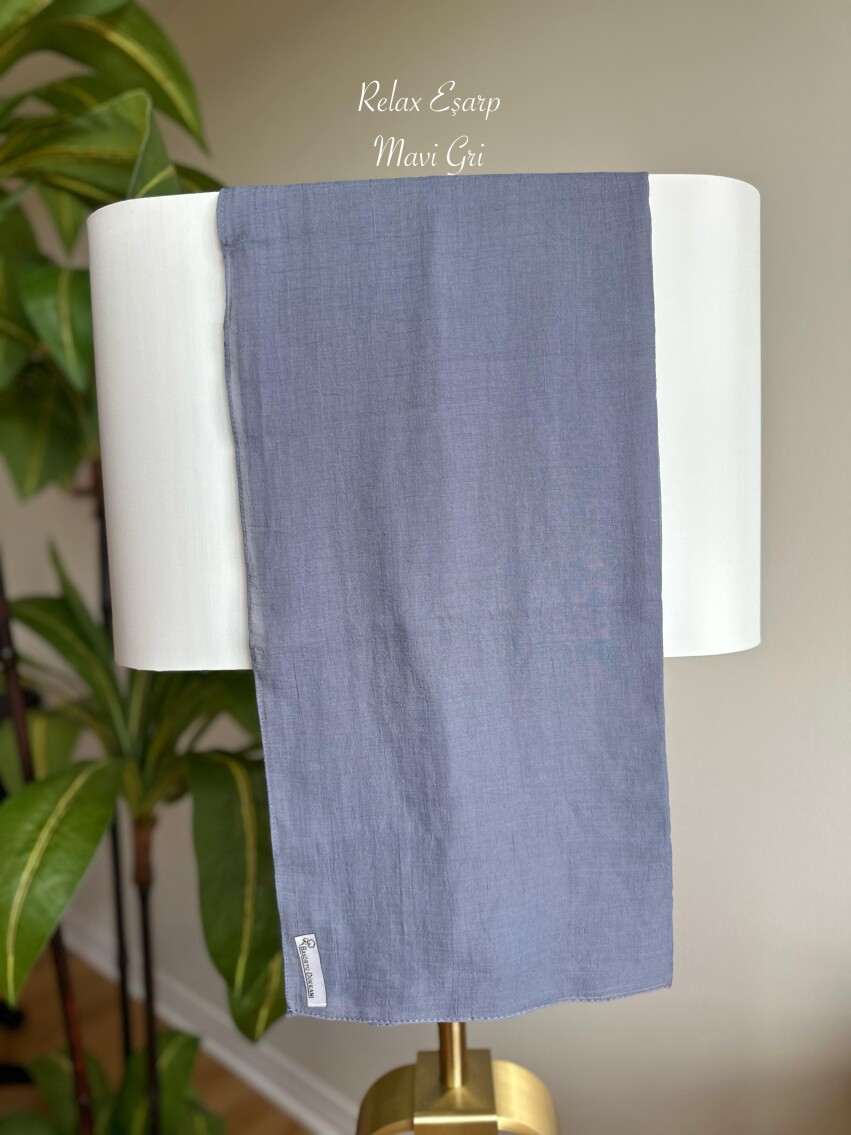 RELAX EŞARP - MAVİ GRİ - 4