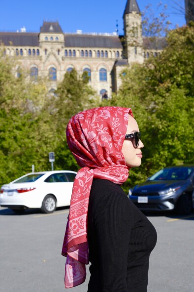 RETRO DESEN ŞAL - KIRMIZI - 