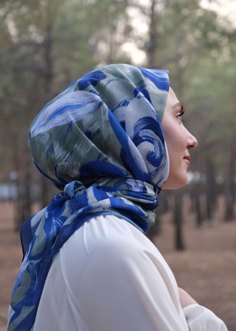 ROSARA EŞARP - GECE MAVİ-YEŞİL - 3