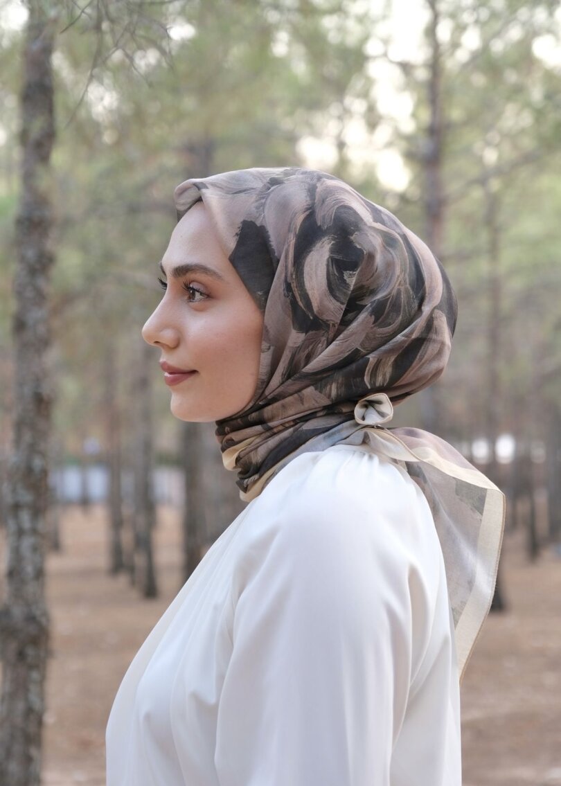 ROSARA EŞARP - KAHVE YEŞİL HARDAL - 1