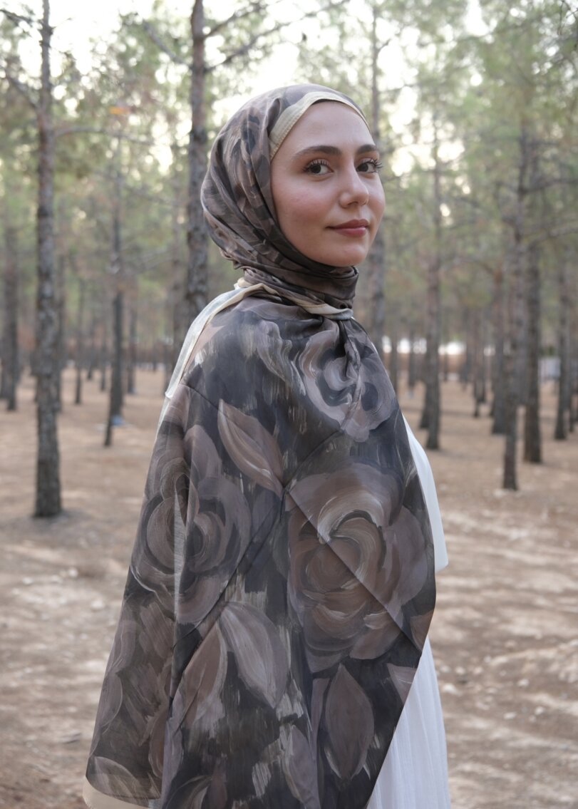ROSARA ŞAL - KAHVE YEŞİL HARDAL - 1