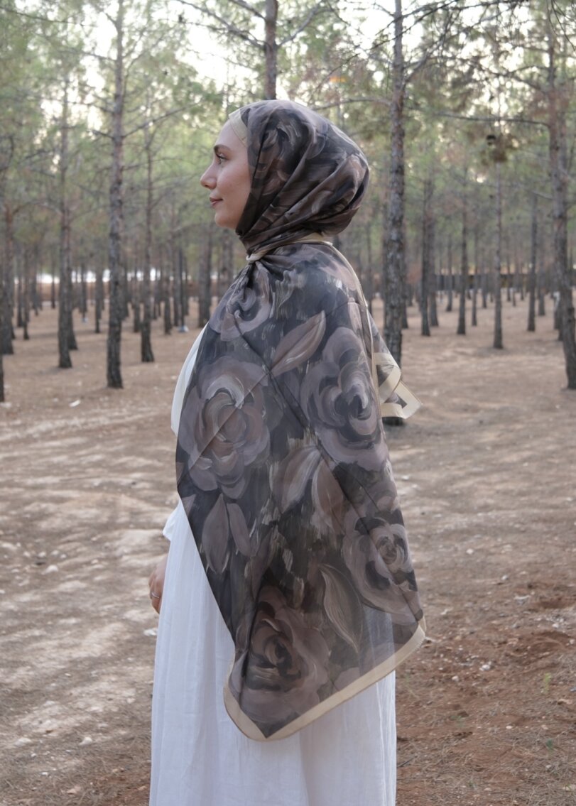 ROSARA ŞAL - KAHVE YEŞİL HARDAL - 3