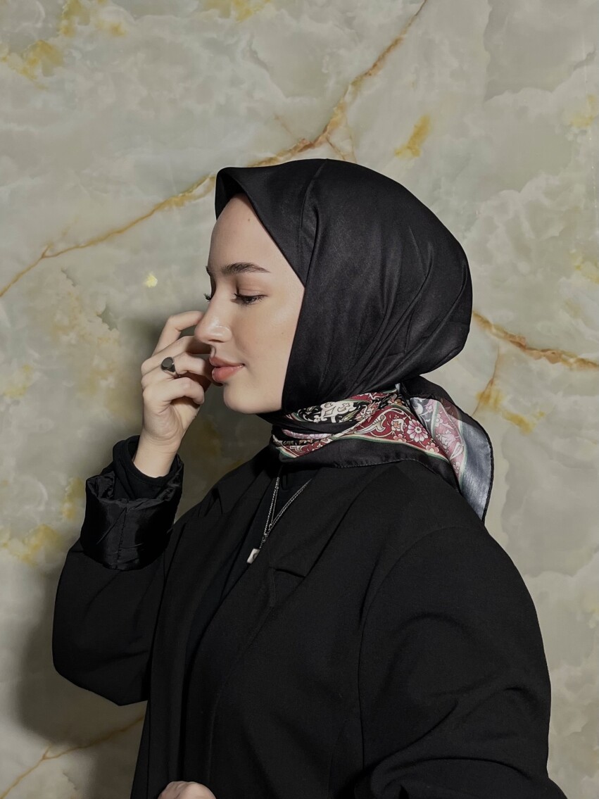 ROYAL DESEN EŞARP - SİYAH VİŞNE - 3