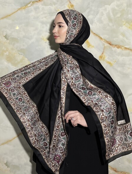 ROYAL DESEN ŞAL - SİYAH BEJ 